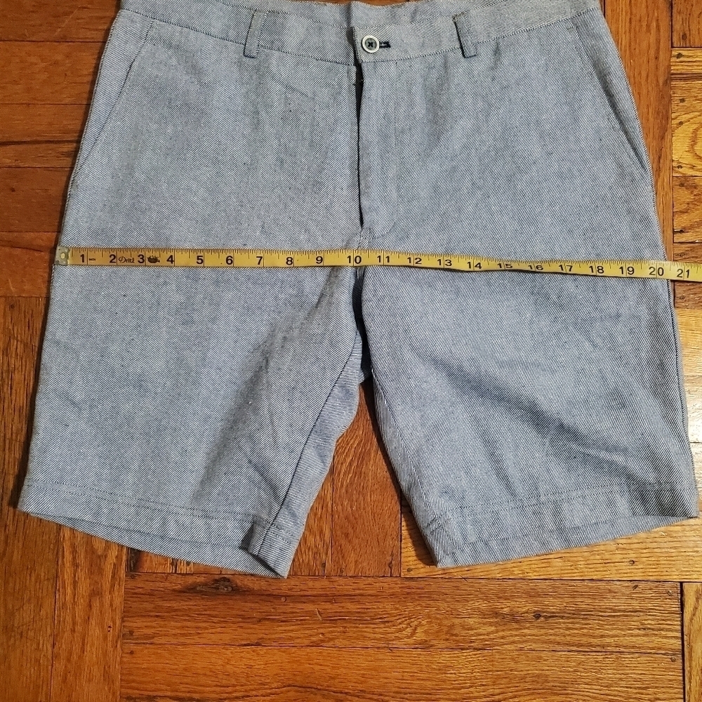 Paisley and Gray Mens Light Blue Twill Flat Front Bermuda Shorts W32 - Picture 6 of 8